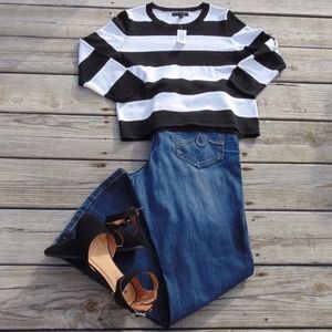 Modern Color Block Striped Sweater